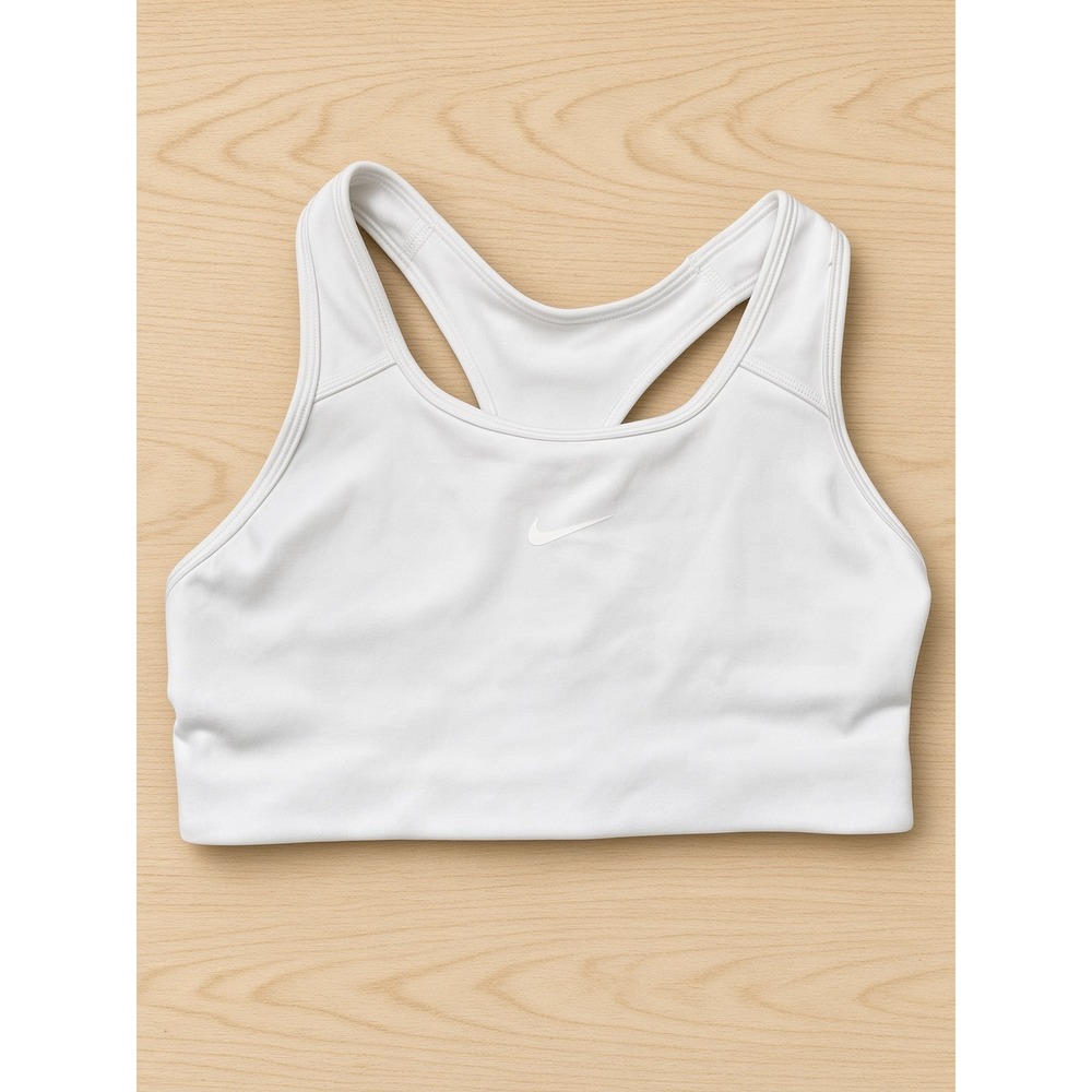 Nike Dri-FIT Women Racerback Sports Bra White Medium Support Small